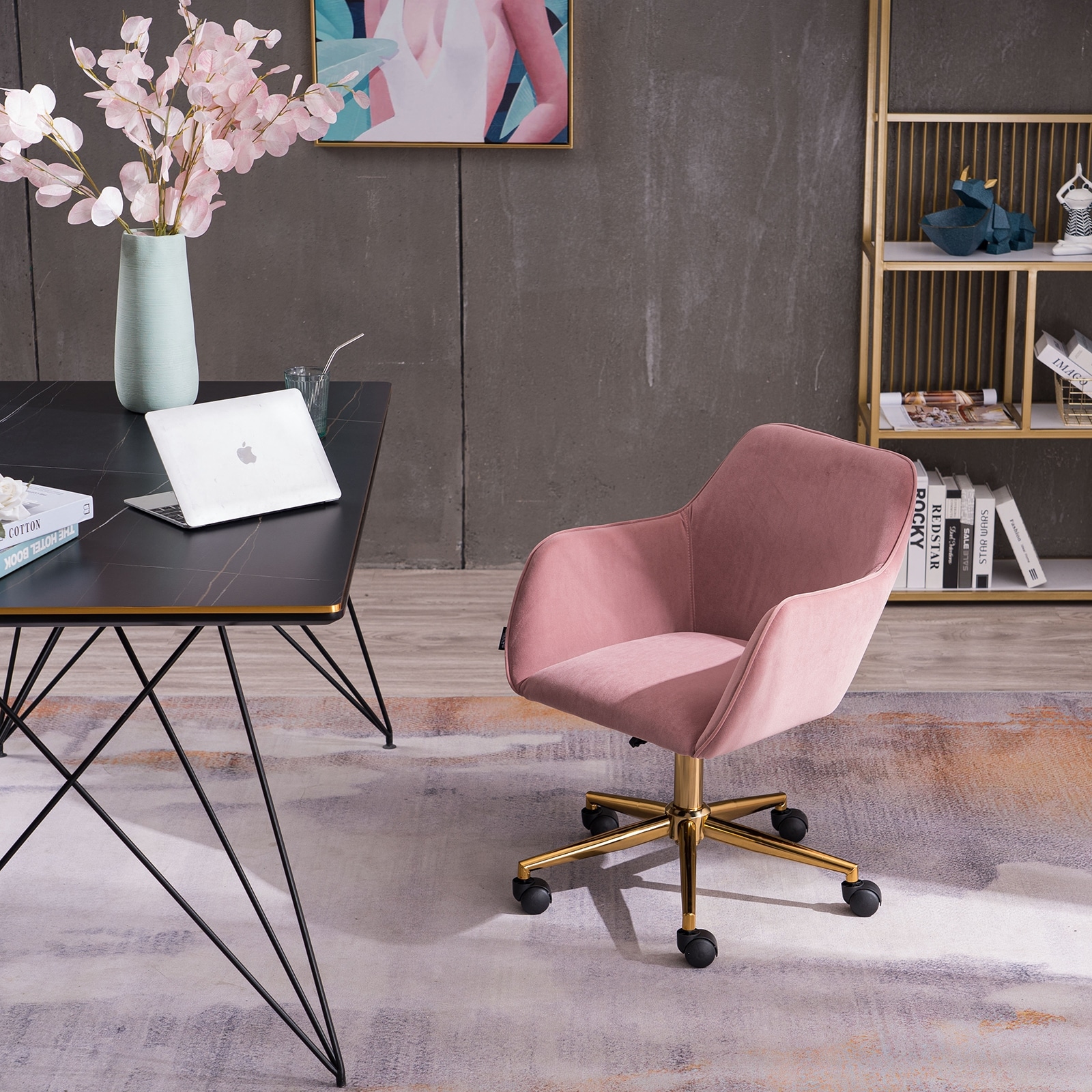 Office chair rose cheap gold legs