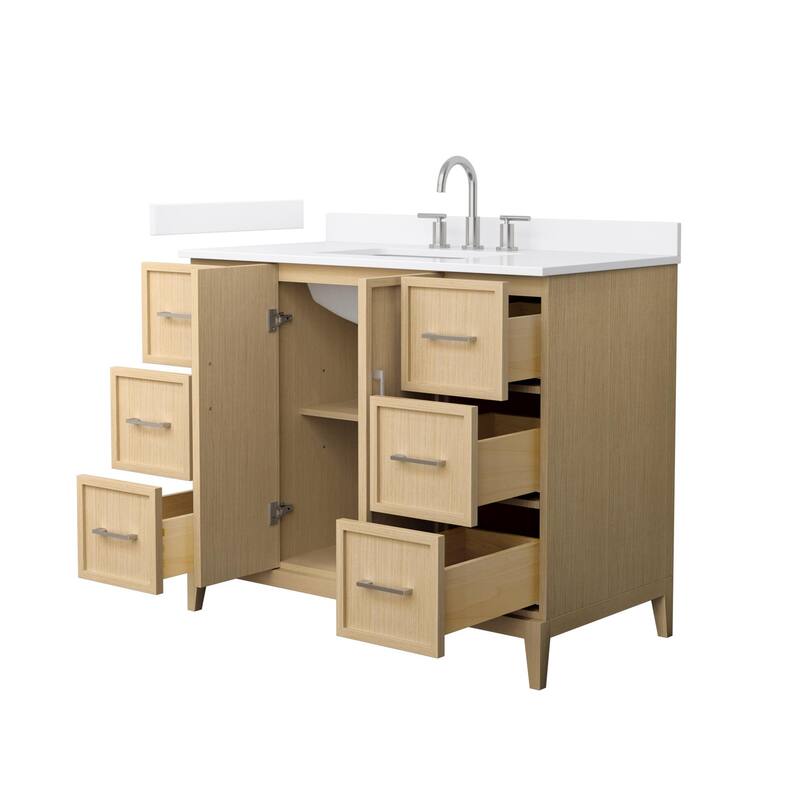 Elan 42-inch Single Vanity, 3 Hole Quartz Top