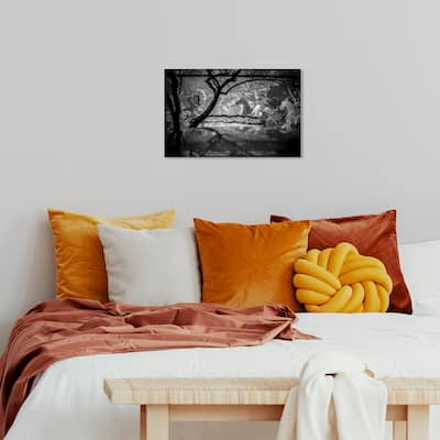 Wynwood Studio Canvas Abstract Wild Horses Black and Traditional Wall Art Canvas Print