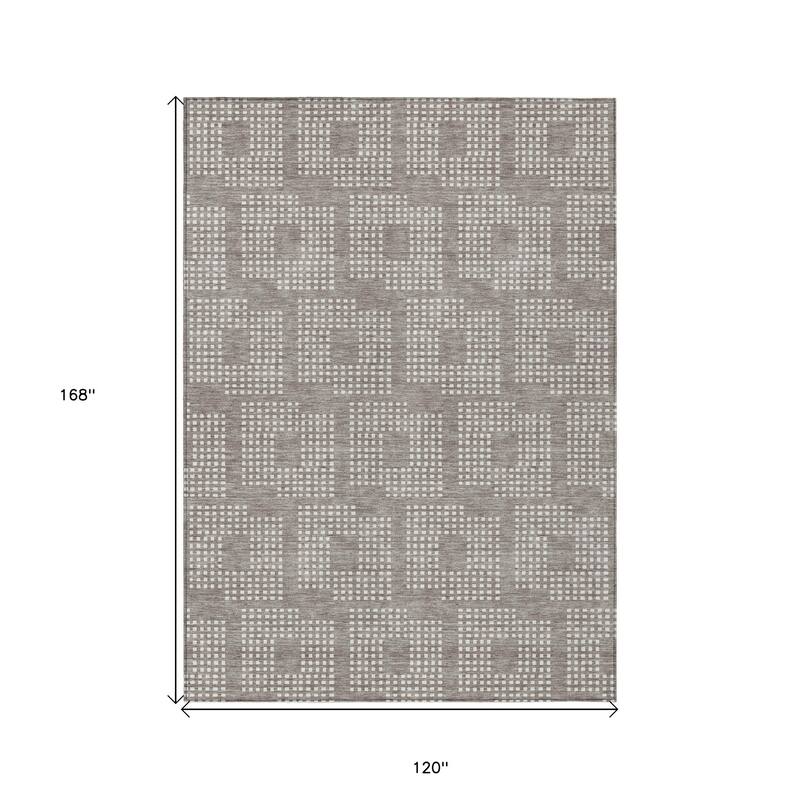 HomeRoots Geometric Transitional Rectangle Outdoor Rug