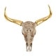 preview thumbnail 8 of 11, Rustic Polystone Carved Skull Cow Wall Decor - Brown or Bronze