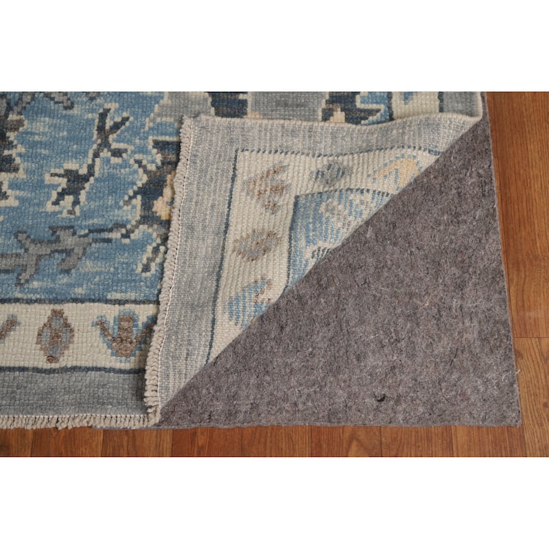 Hand Knotted Oriental 100% Wool Carpet Transitional All-Over Greys & Charcoal Oushak Area Rug - 11' 7'' X 7' 11''