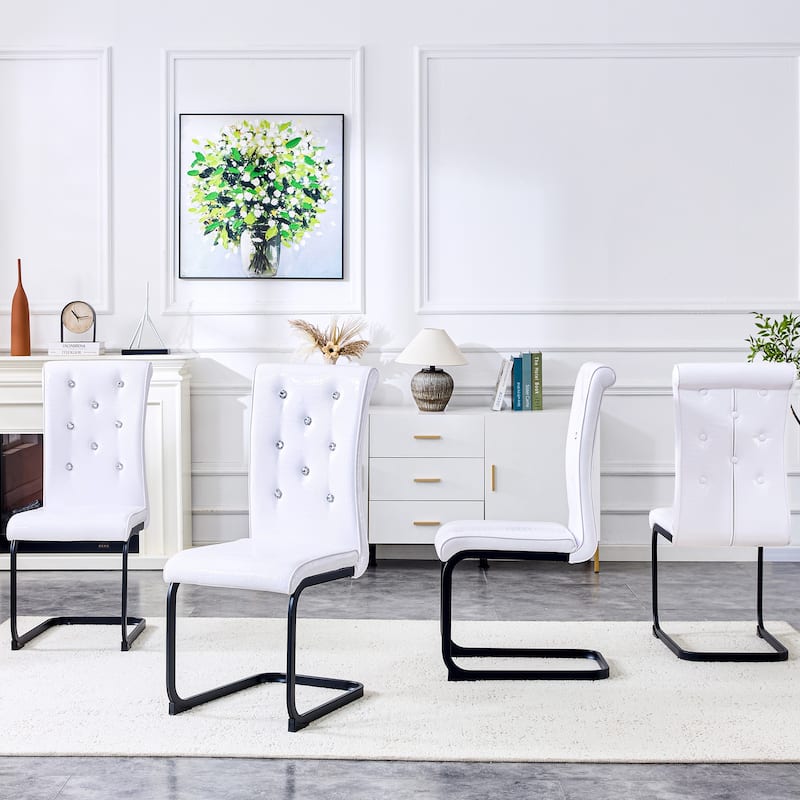 Set of 4 Faux Leather Dining Chairs