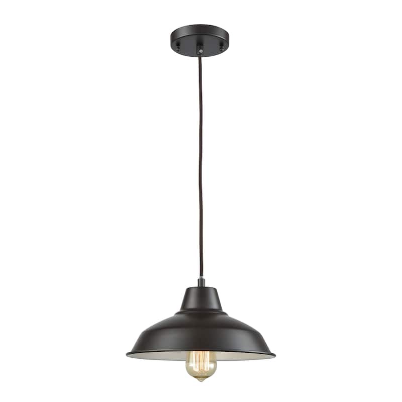 Classic Loft 11-inch Wide 1-Light Mini Pendant in Oil Rubbed Bronze - 11in W x 11in D x 6in H - Oil Rubbed Bronze