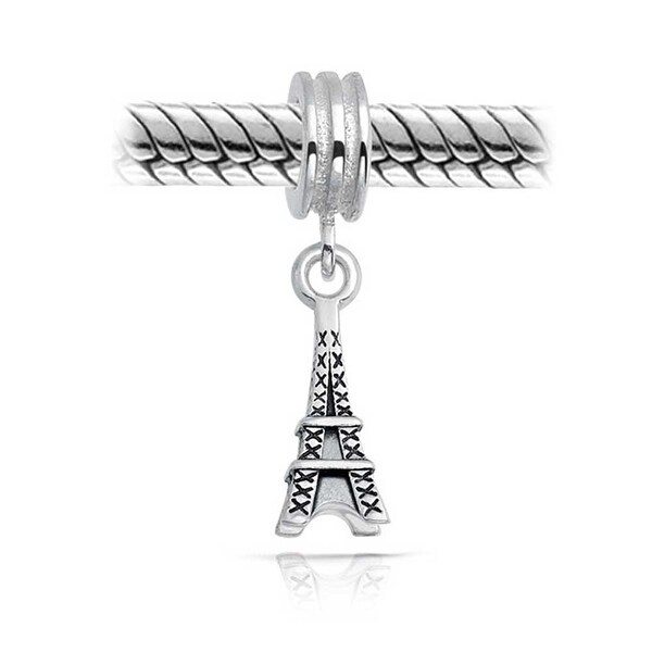 Paris Eiffel Tower 925 Sterling Silver Dangle Bead Charm fits European Brand Charm 