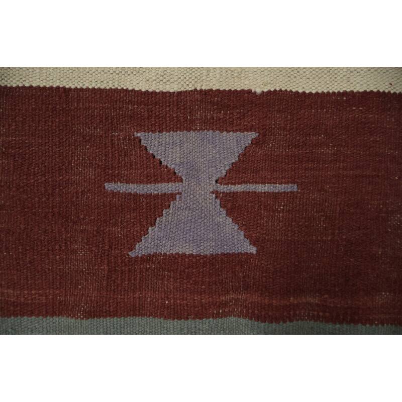 Hand Woven Oriental 100% Wool Carpet Southwestern Tribal Multi-Colored Kilim Area Rug - 11' 10'' X 8' 9''