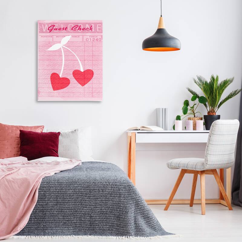 Stupell Cherries on Guest Check Canvas Wall Art Design By Lil' Rue
