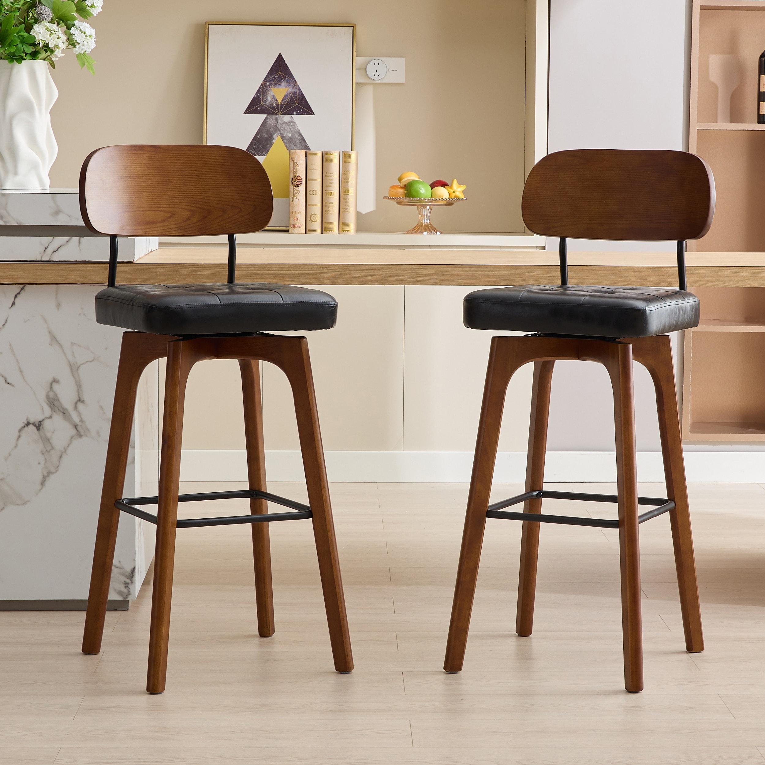 Swivel Bar Stool Set of 2/3/4 with Back Support