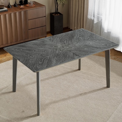 Retro Rubberwood Dining Table - Seats 6 - Farmhouse Style