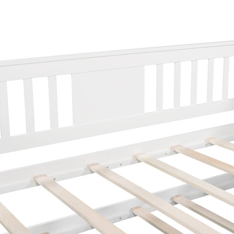 Twin Pine Daybed with Trundle & Foldable Shelves