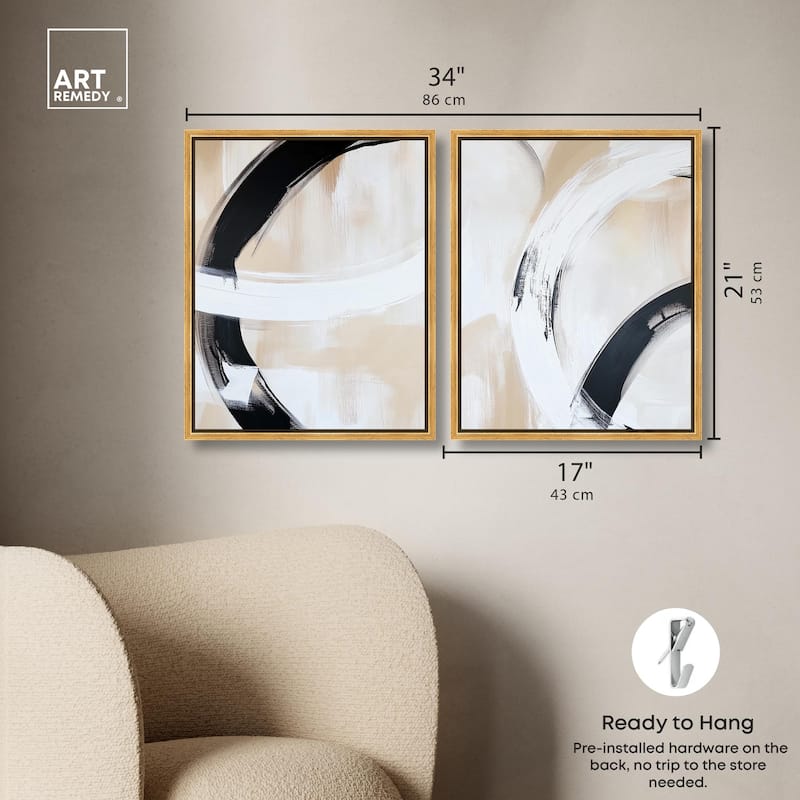 Neutral Interplay II Canvas Set of 2 by Art Remedy