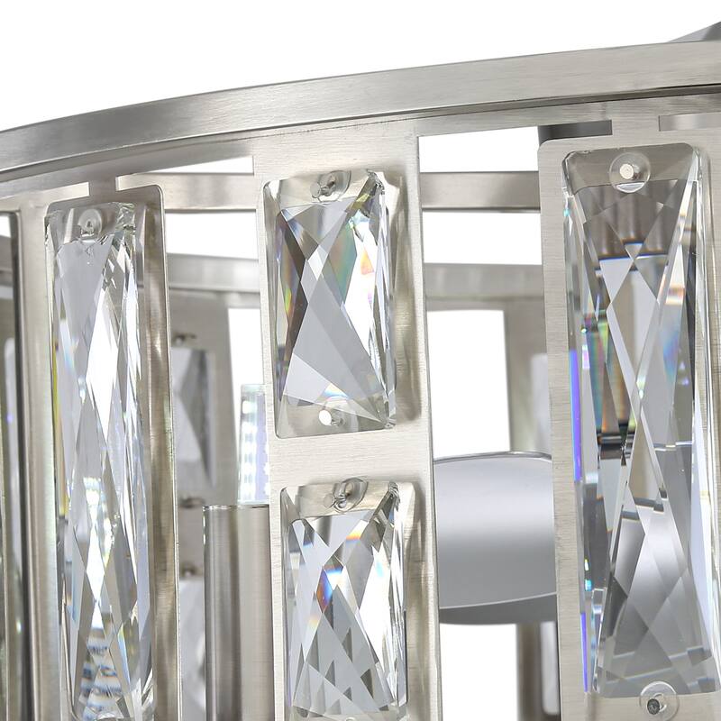 20" Caged Ceiling Fan with Crystal Light Remote Control, Bladeless Chandelier - 20 Inch