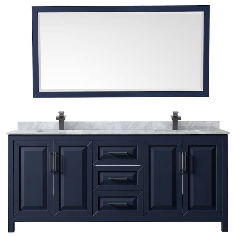 Daria 80-inch Double Vanity, Marble Top, 70-inch Mirror