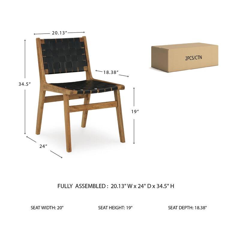 Signature Design by Ashley Fortmaine Brown/Black Dining Chair - 19.5" W x 20" D x 34" H