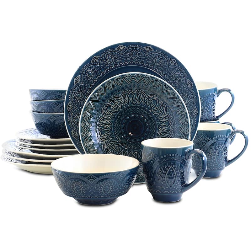 Elama Royal Petra 16 Piece Stoneware Dinnerware Set