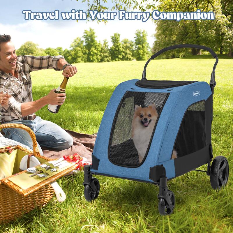Costway Extra Large Dog Stroller with Dual Entry Safety Belt - See Details