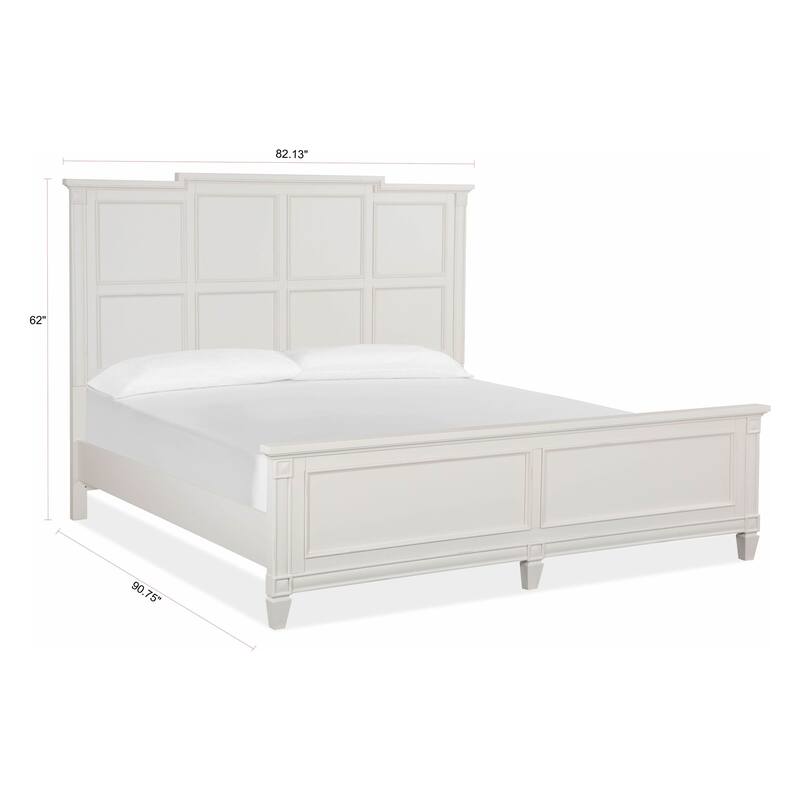 Magnussen Home Willowbrook Egg Shell White With Slight Rub Through Panel Bed