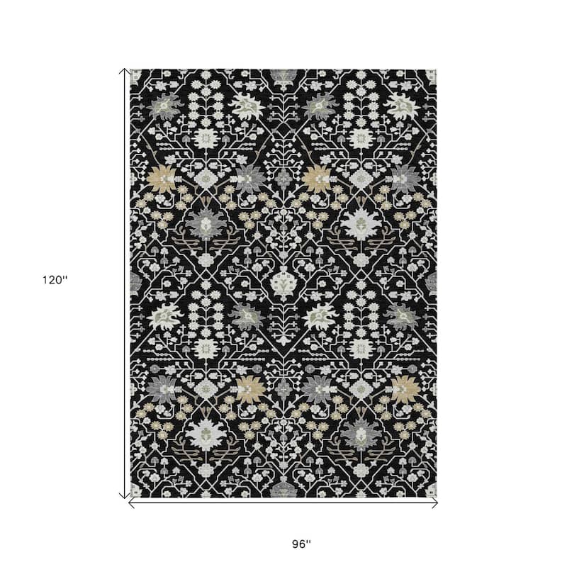 HomeRoots Oriental Traditional Rectangle Outdoor Rug