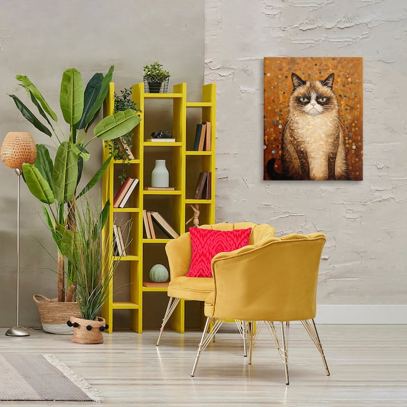 Stupell Grumpy Klimt Cat Canvas Wall Art Design By Arlington Prints