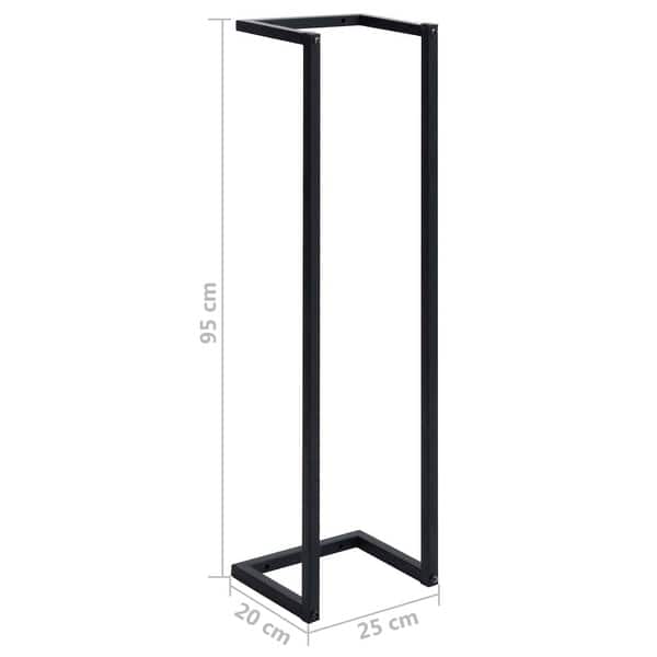 vidaXL Towel Rack Black 9.8"x7.9"x37.4" Iron - 9.8" x 7.9" x 37.4"