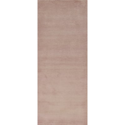 Hand Knotted Oriental 100% Wool Carpet Modern Solid Pink Gabbeh Runner Rug - 8' 3'' X 2' 7''