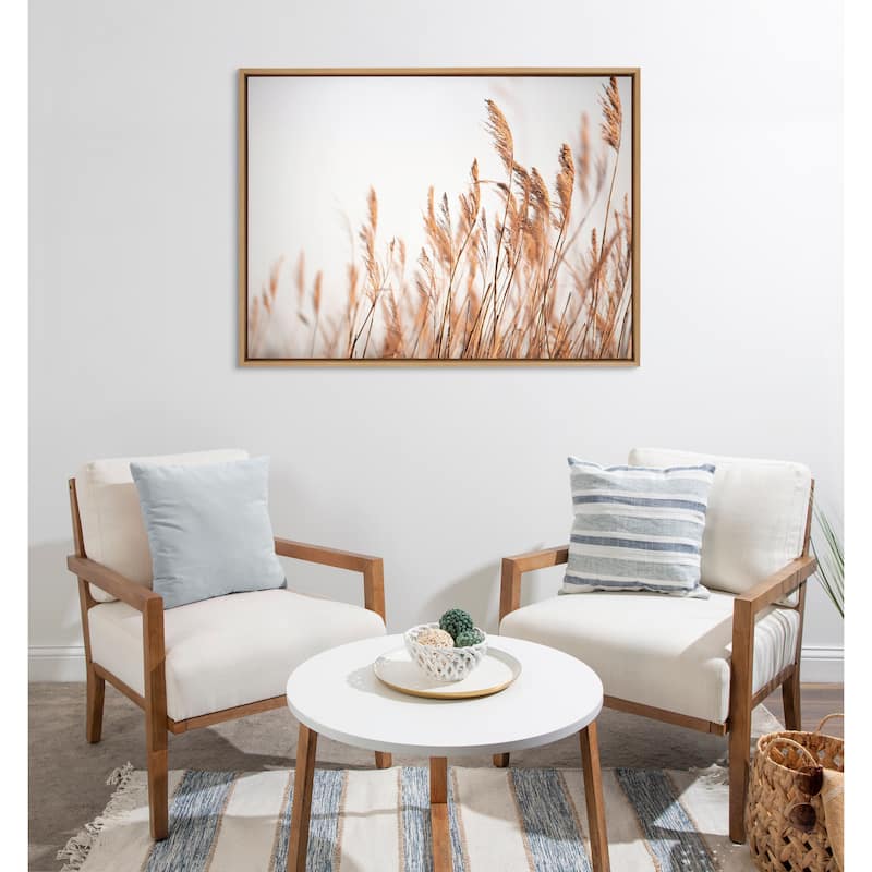 Kate and Laurel Sylvie Marsh Grass No 4 Framed Canvas by Crystal Lynn Collins