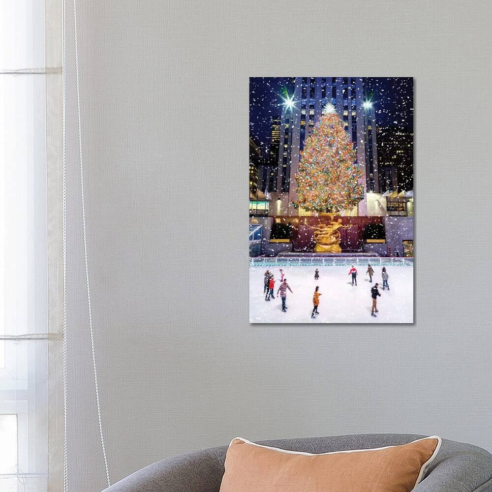 iCanvas "Iceskating Rink Rockefeller Center New York City Painting" by Susanne Kremer Canvas Print