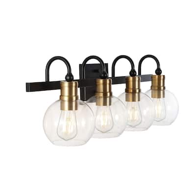 Kurtz Iron/Glass Rustic Vintage LED Vanity Light, by JONATHAN Y