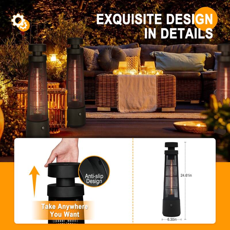 1200W Electric Freestanding Outdoor Infrared Portable Patio Heater 4100 BTU
