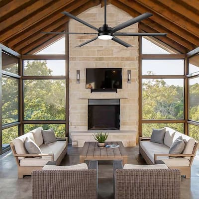 72in 6 Aluminum Blades LED Ceiling Fan with LED Light Kit and Remote
