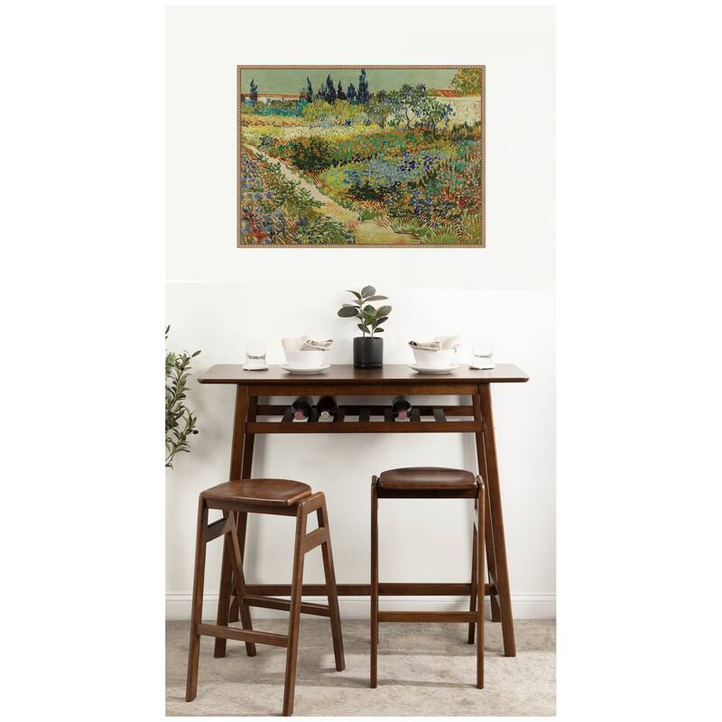 Kate and Laurel Garden at Arles by Vincent van Gogh by Nostalgia Prints Framed Canvas Wall Art Print