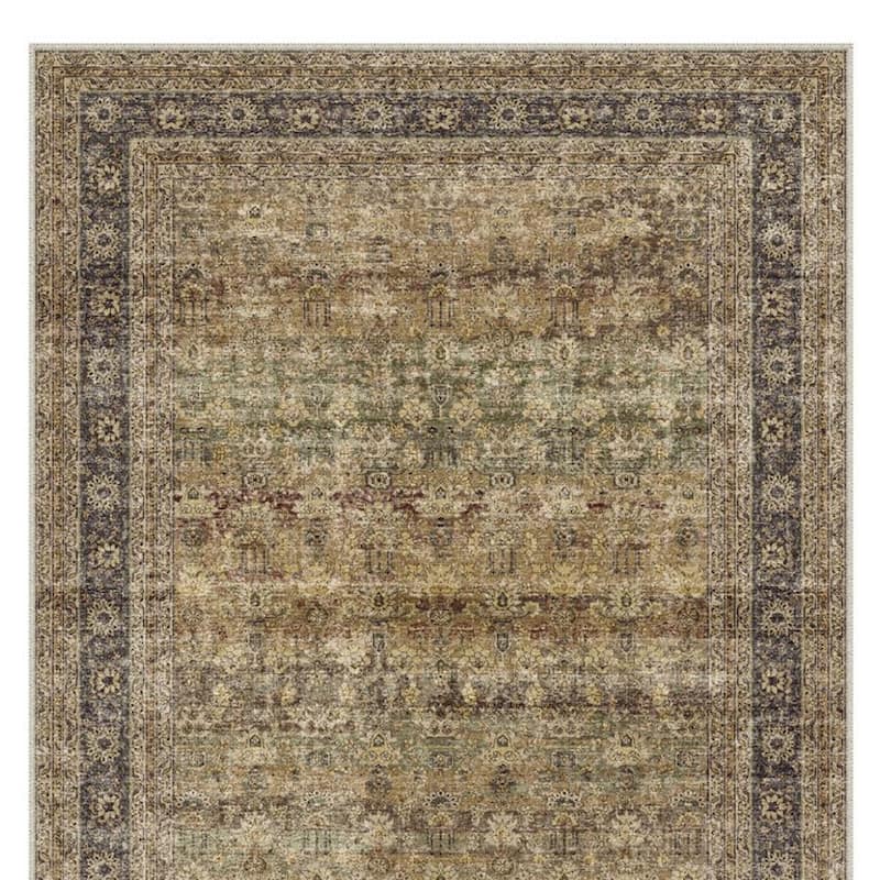 HomeRoots Floral Medallion Traditional Rectangle Area Rug