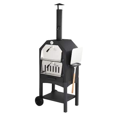 Outdoor Black Wood Fired Pizza Ovenr for Backyard and Camping
