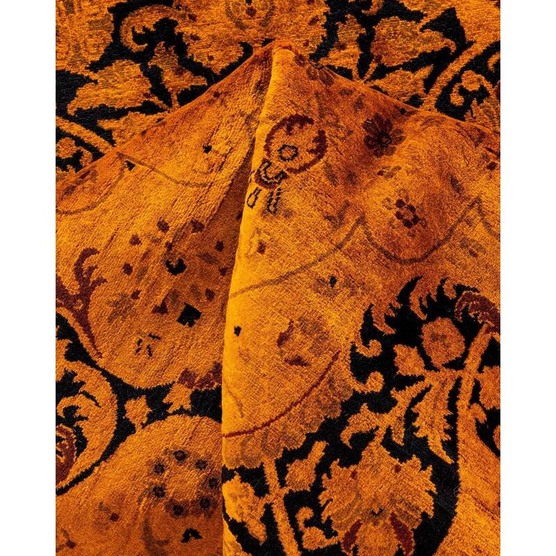 Fine Vibrance, One-of-a-Kind Hand-Knotted Area Rug - Gold, 7' 1" x 7' 1" - 7' 1" x 7' 1"