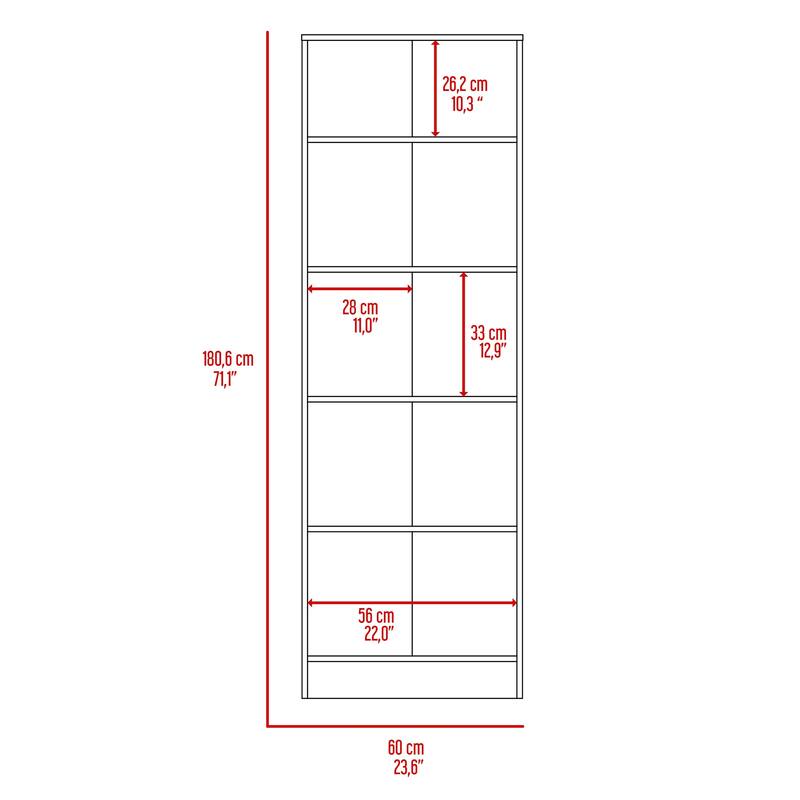 Multi-Storage Single-Door Pantry Cabinet with 5 Internal Shelves, Dark Brown - N/A
