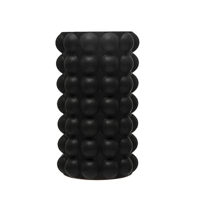 Stoneware Umbrella Holder/Vase with Raised Dots and Matte Finish