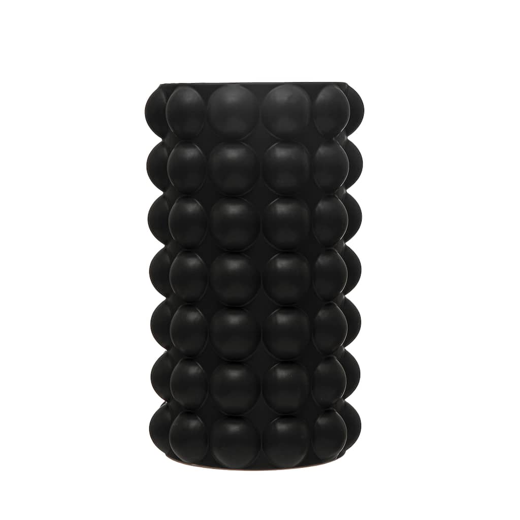 Stoneware Umbrella Holder/Vase with Raised Dots and Matte Finish