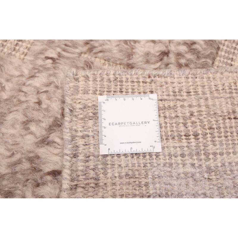 ECARPETGALLERY Hand-knotted Looma Grey, Taupe Wool Rug - 7'11 x 10'2