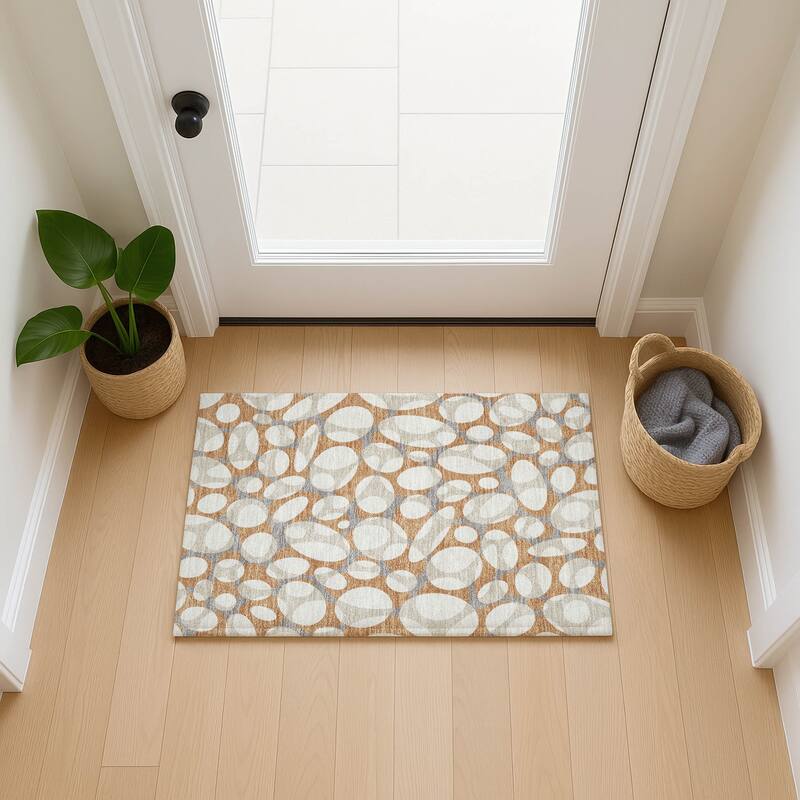 Machine Washable Indoor/ Outdoor Contemporary Saline Chantille Rug