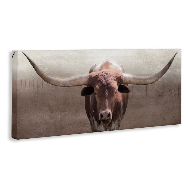Stupell Rustic Western Longhorn Canvas Wall Art Design By Carol Robinson
