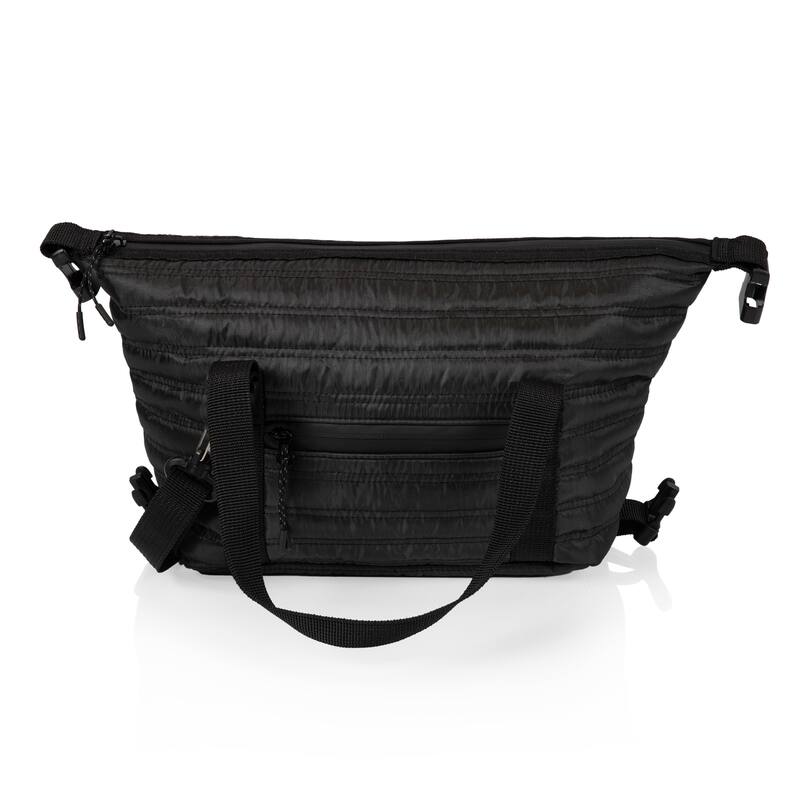 Oniva Midday Quilted Washable Insulated Lunch Bag, (Obsidian Black) - Black