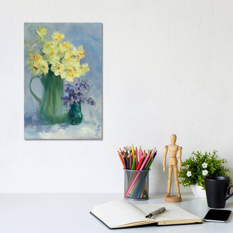 iCanvas "Bouquet Of Daffodils And Hyacinths" by CountessArt Canvas Print - 12x8x0.75