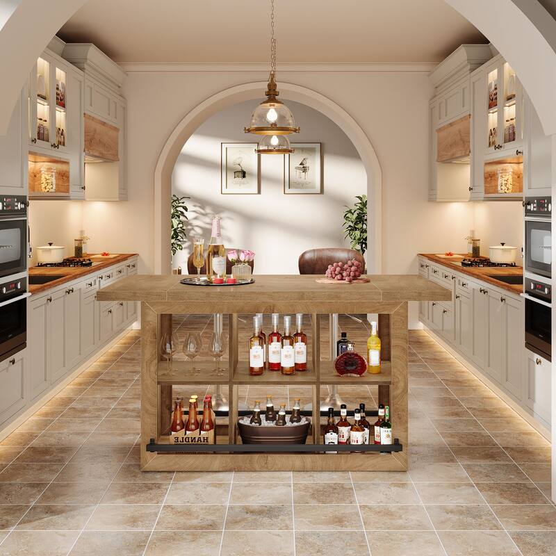 Kitchen Island with Storage, Counter Height Kitchen Island Table