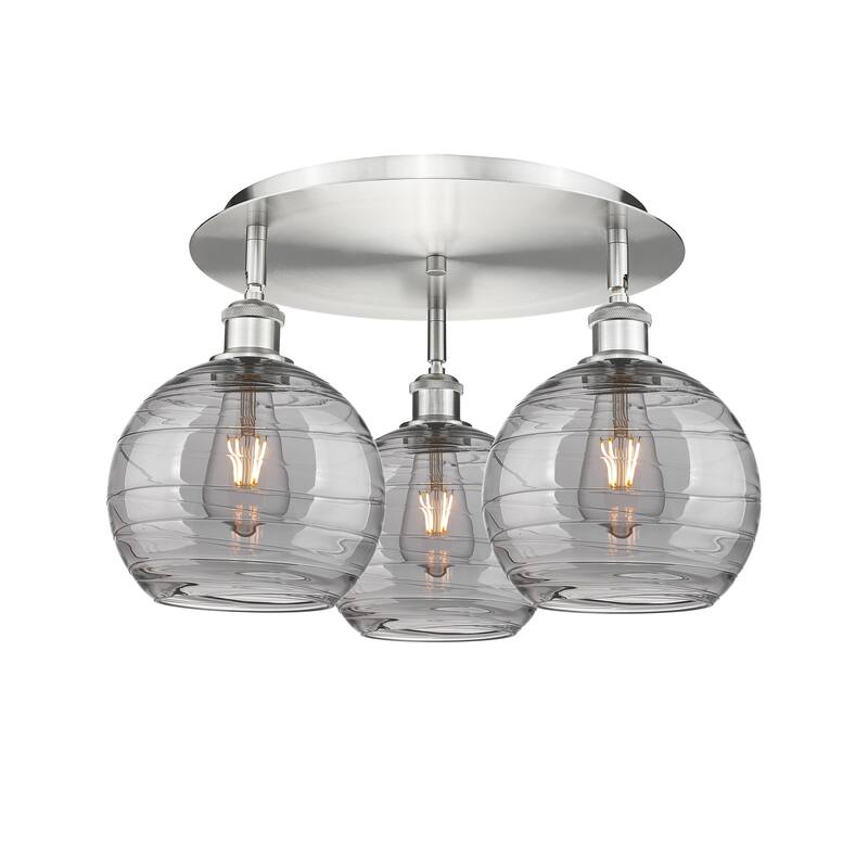 Innovations Lighting Athens Deco Swirl - 3 Light 20" Flush Mount