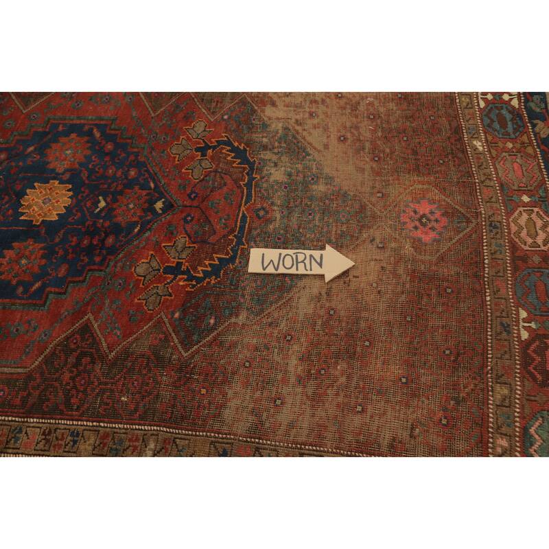Hand Knotted Oriental 100% Wool Carpet Traditional Geometric Brown Afshar Area Rug - 11' 5'' X 5' 6''