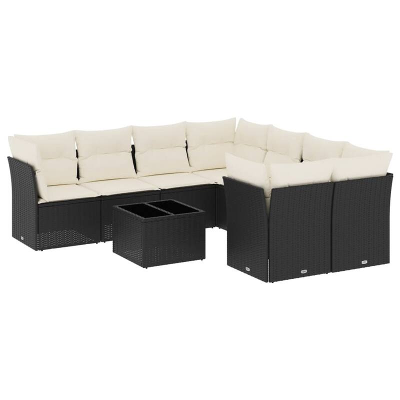 vidaXL Garden Sofa Set Black