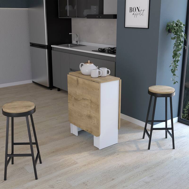 Folding Table Space-Saving with Compact Design, White - Living Room