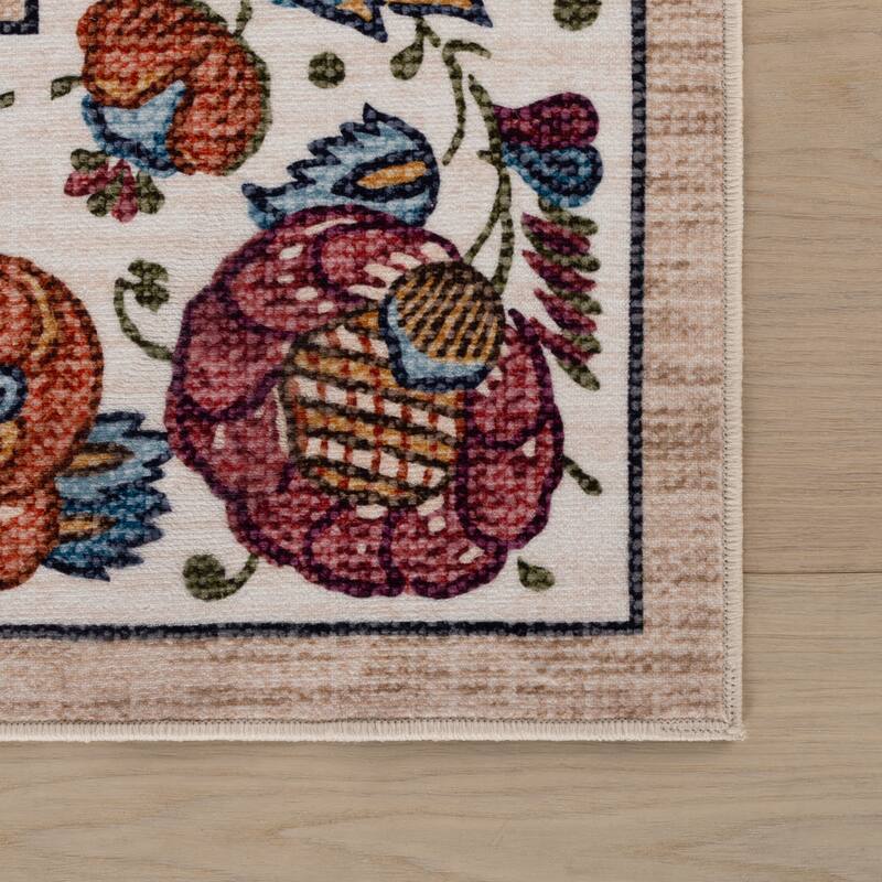 Nuloom Delara Floral & Paisley Washable Rug