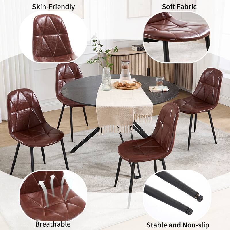 Ergonomic Dining Chairs - 330LB Capacity, Water-Resistant, Set of 2/4