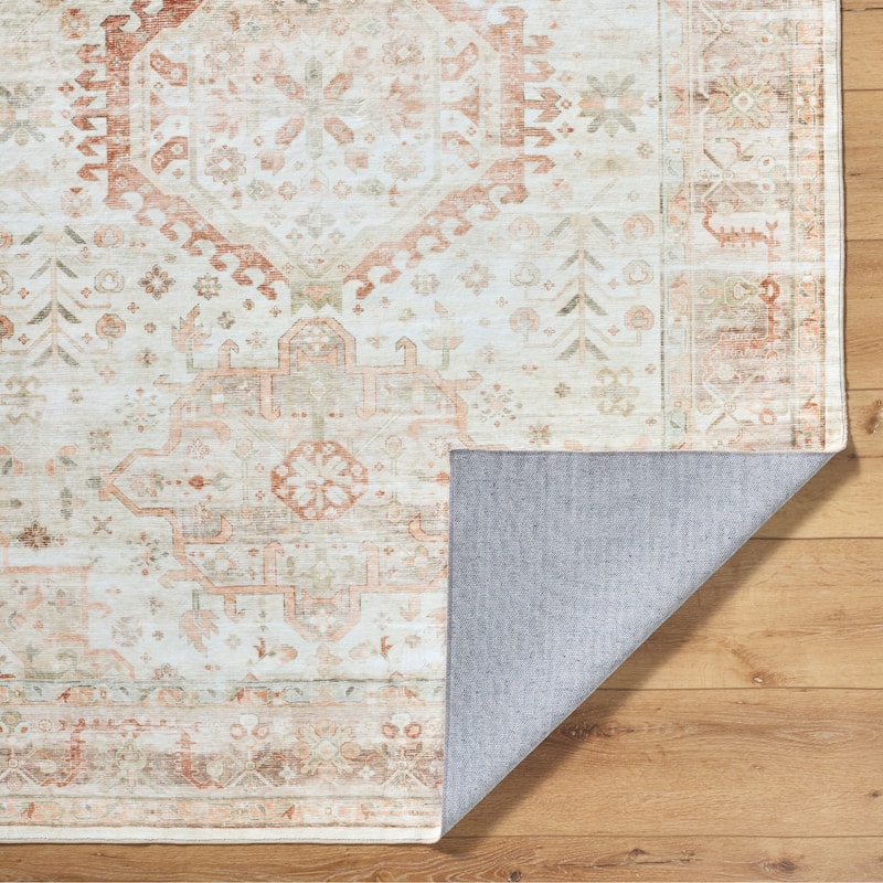 Livabliss Traditional Lavable Medallion Washable Area Rug